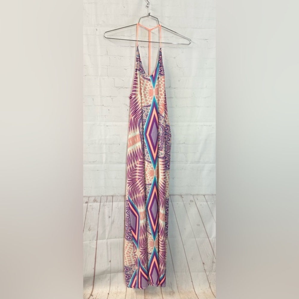 Buddy Love Carly Tropical Palm Tree Maxi Dress Small